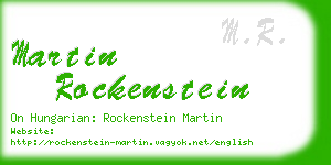 martin rockenstein business card